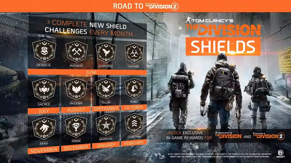 The Division bekommt insgesamt zwölf Shields.