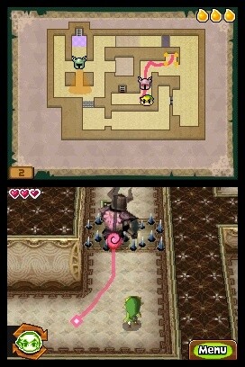 Zelda: Spirit Tracks: Zelda kann im Körper eines Phantoms auch über spitze Stacheln laufen. 