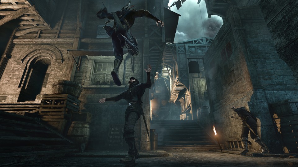 Thief : Die ersten drei Thief-Spiele konfrontieren Garrett mit Untoten und mystische Kreaturen. Das Comeback beschränkt sich bisher auf menschliche Gegner.