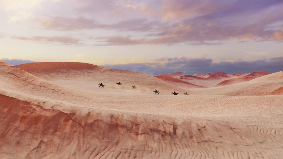 Trotz oder vielleicht gerade wegen ihrer unendlich erscheinenden Leere zählt die arabische Wüste zu den optischen Highlights von Uncharted 3.