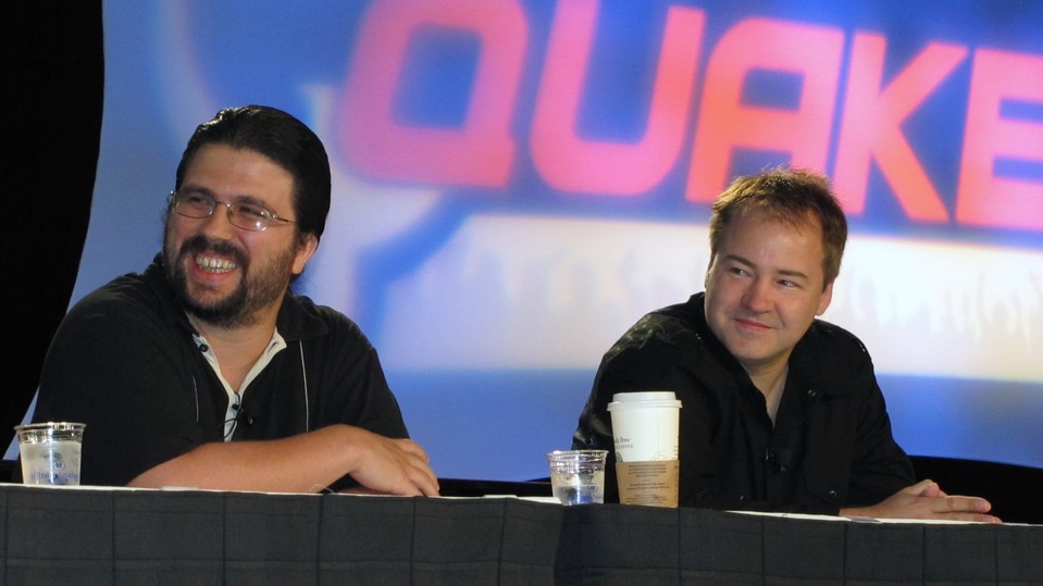 Jason West (l.) und Vince Zampella auf der Quakecon