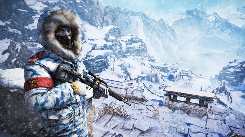 Far Cry 4: Wenn nicht mal in Bayern im Tal Schnee liegt, dann muss man eben hoch in den Himalaya - notfalls mit Gewalt.