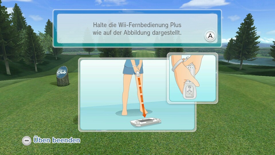 Die Golf-Steuerung ist klasse umgesetzt worden: Auf dem GamePad seht ihr den Ball – ihr steht daneben und schlagt und puttet in Tiger-Woods-Manier.