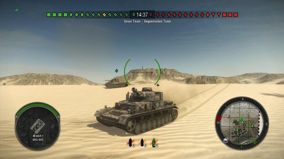 Mit dem 105mm-Kurzrohr-Geschütz unseres Panzer IV sind wir in den Weiten der Wüste im Nachteil.
