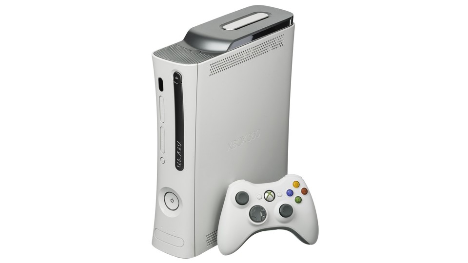 So sieht die allererste Version der Xbox-360-Hardware samt Controller aus. 