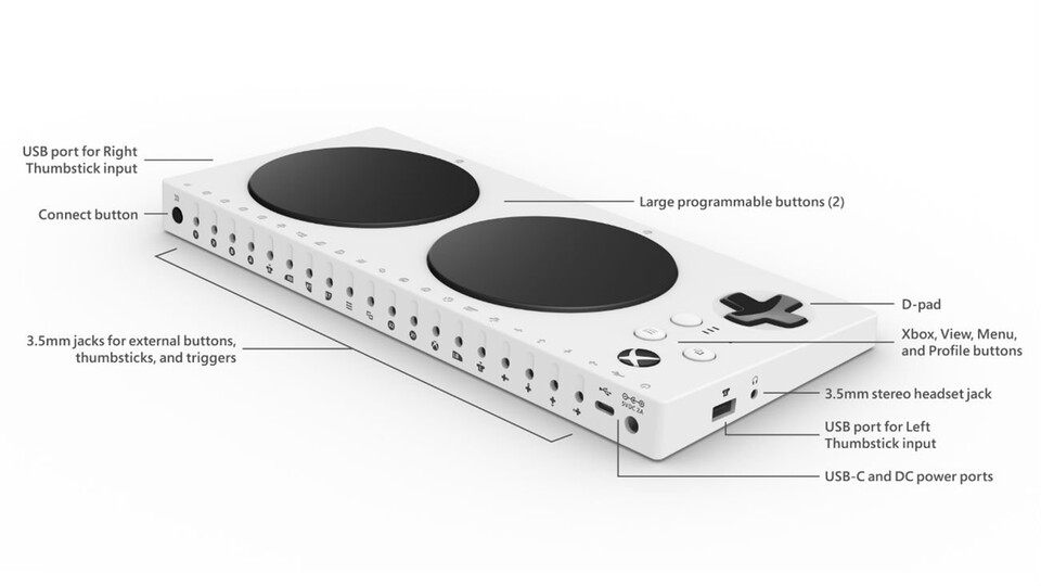Der Xbox Adaptive Controller ist für Spieler mit motorischen Einschränkungen gedacht.