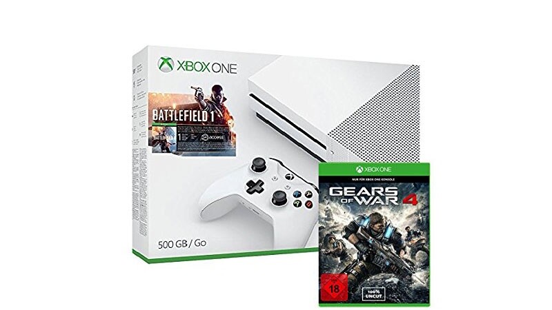 Xbox One S 500 GB inklusive Battlefield 1 + Gears of War 4 im Angebot