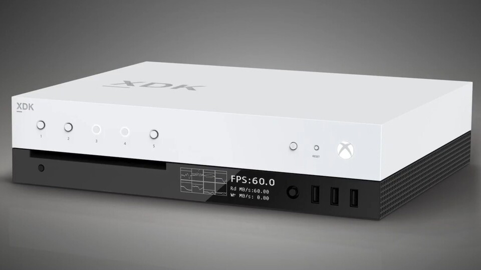 Die Xbox Scorpio, hier das DevKit, soll Spielen ermöglichen mit 4K-Auflösung und 60 fps zu laufen.