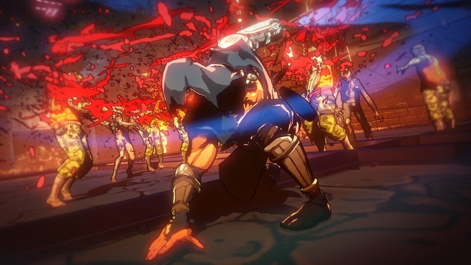 Cyborg-Ninja Kamikaze Yaiba schlitzt sich durch Zombie-Hundertschaften, um bis zu Ryu Hayabusa vorzudringen.