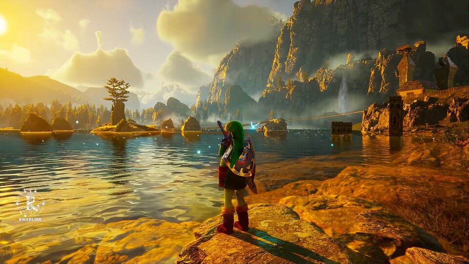 Joa, ungefähr so sah die Gegend um den Hylia-See in Zelda Ocarina of Time doch damals auch auf dem N64 aus, oder?