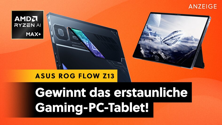 Teaserbild für Gewinnt jetzt das ASUS Flow Z13, den Gaming-Laptop mit AMD Ryzen AI Max+