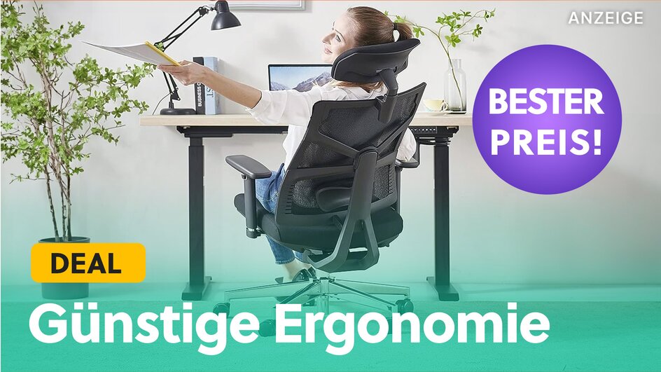 Teaserbild für Kostet weit unter 200€ und ist trotzdem besser als teure Modelle: Dieser ergonomische Bürostuhl im Angebot ist eine Empfehlung
