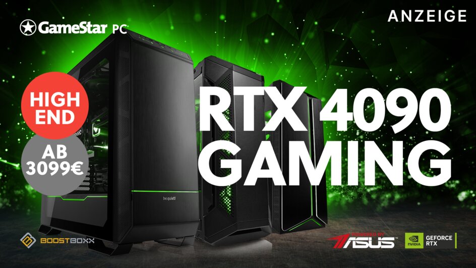 Teaserbild für RTX 4090 – Saustarke GameStar PCs von günstiger als Geizhals bis High-End pur