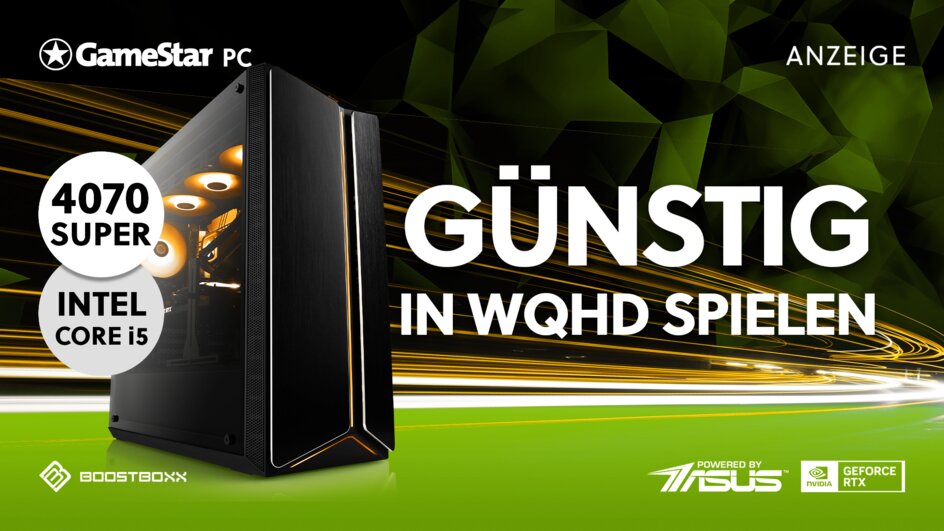Teaserbild für WQHD-Gaming kann so günstig sein: starker GameStar PC mit RTX 4070 Super