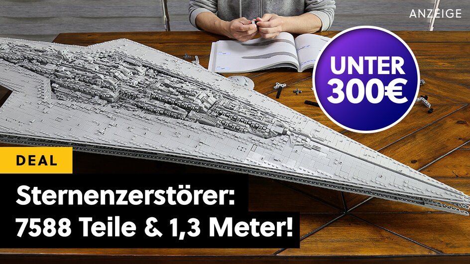 Teaserbild für Executor Sternenzerstörer mit über 1,3 Metern Länge zum Hammerpreis: LEGO Star Wars-Konkurrenz mit über 7.000 Teilen!