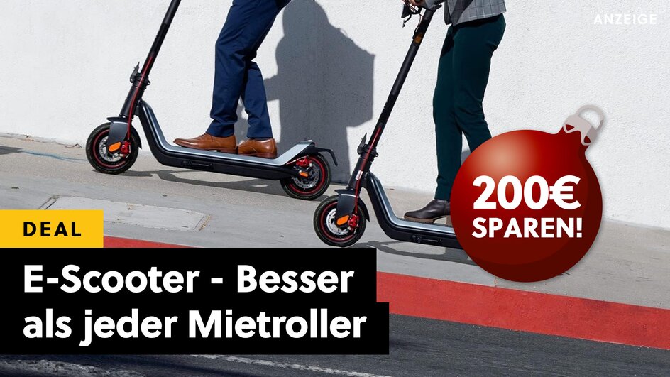 Teaserbild für Premium E-Scooter im Last-Minute-Deal: Dieser Roller ist besser als alles, was ihr mieten könnt!