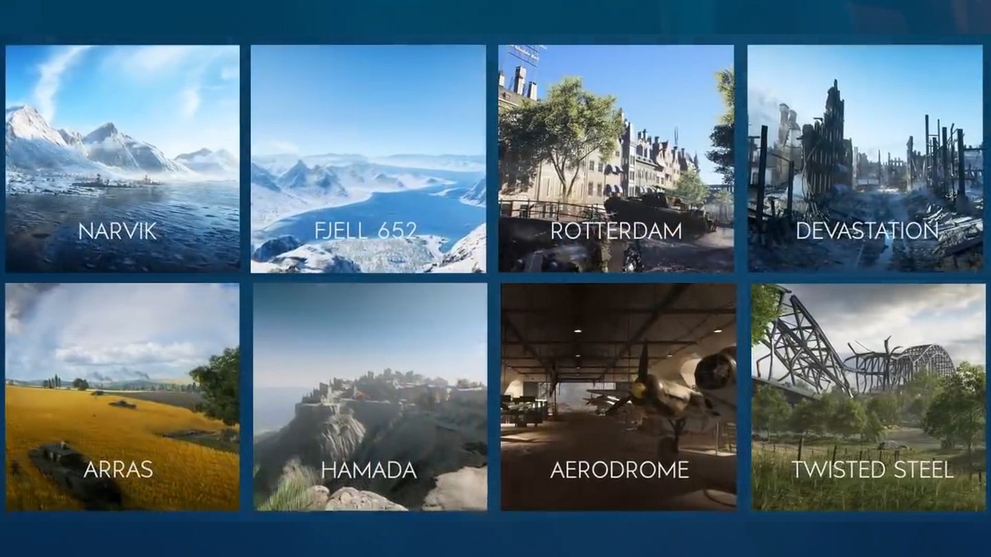Battlefield 5 - Trailer zeigt alle 8 Launch-Karten und die erste DLC-Map