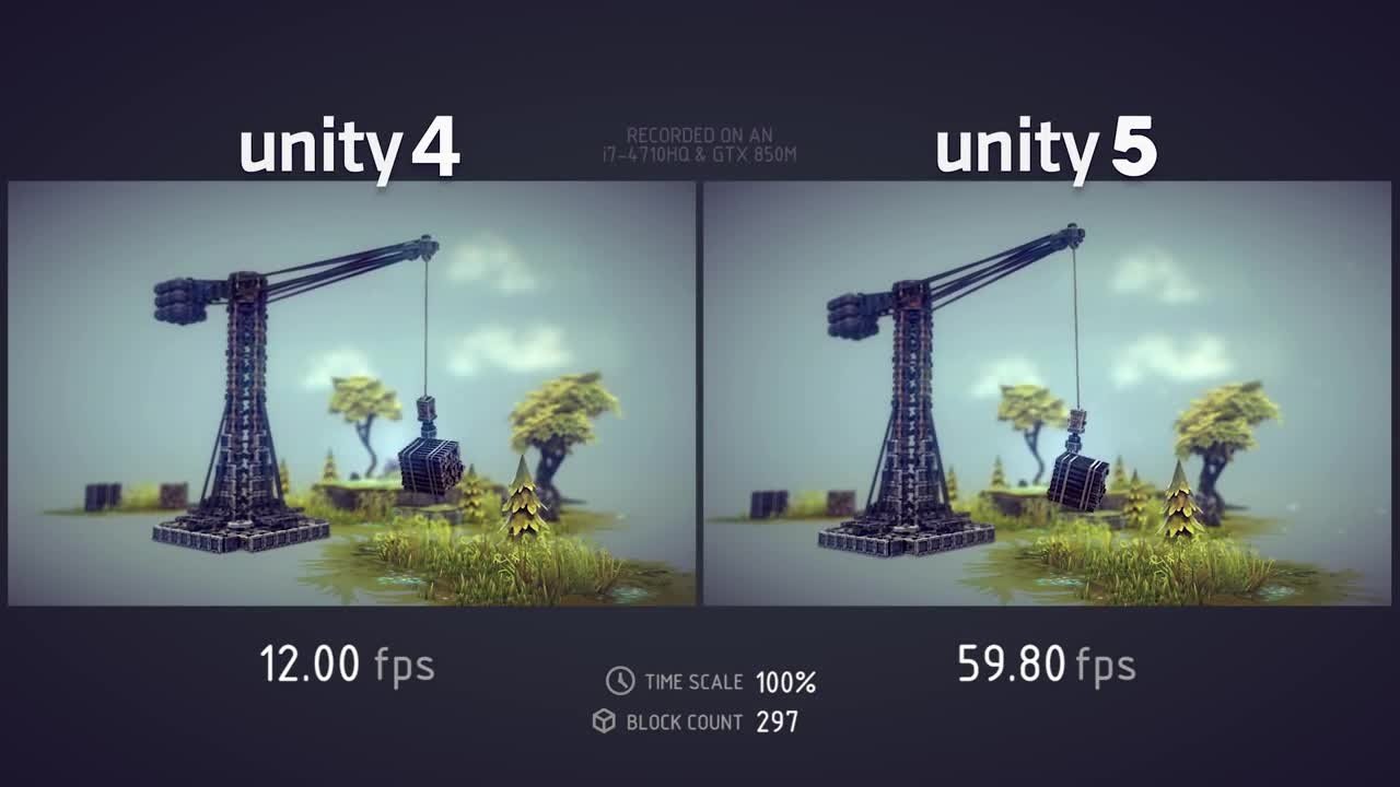 Besiege - Trailer vergleicht Unity 4 gegen Unity 5