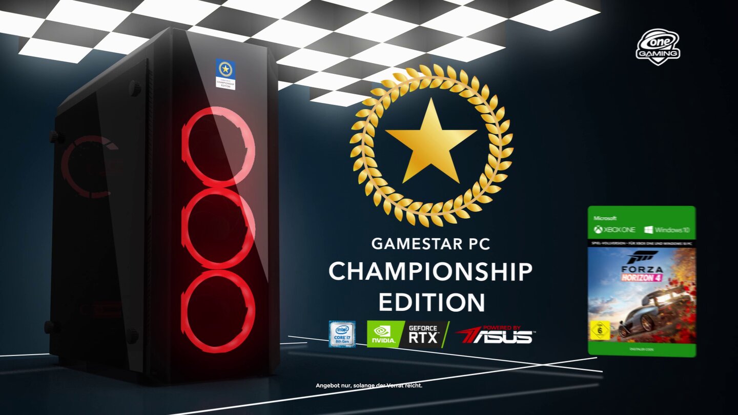 GameStar-PC Championship Edition von ONE GAMING - GeForce RTX 2070 und Forza Horizon 4 für eine völlig neue Art von Gaming