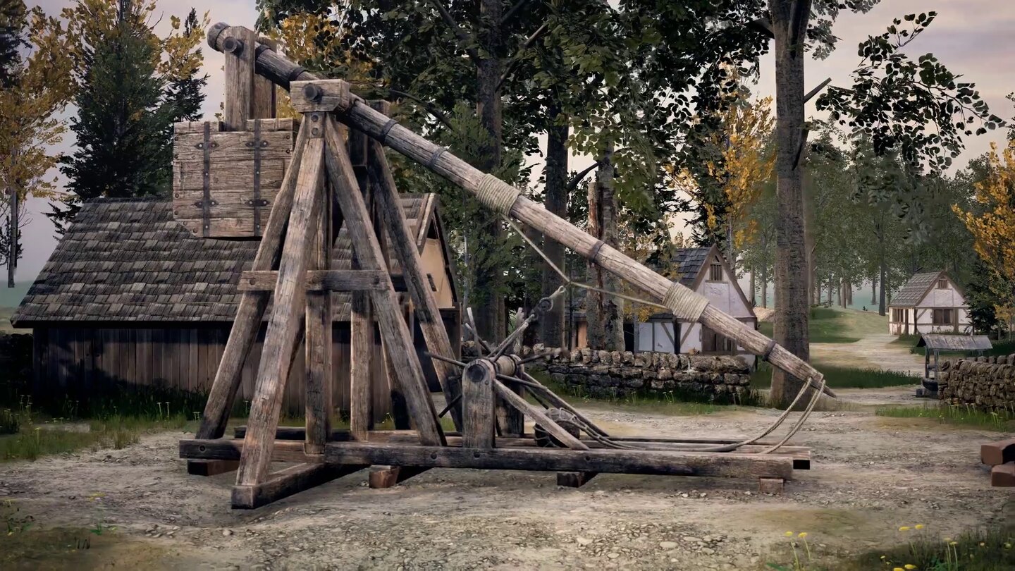 Im Trailer zu Medieval Machines Builder behaupten sich Erfinder von Belagerungswaffen