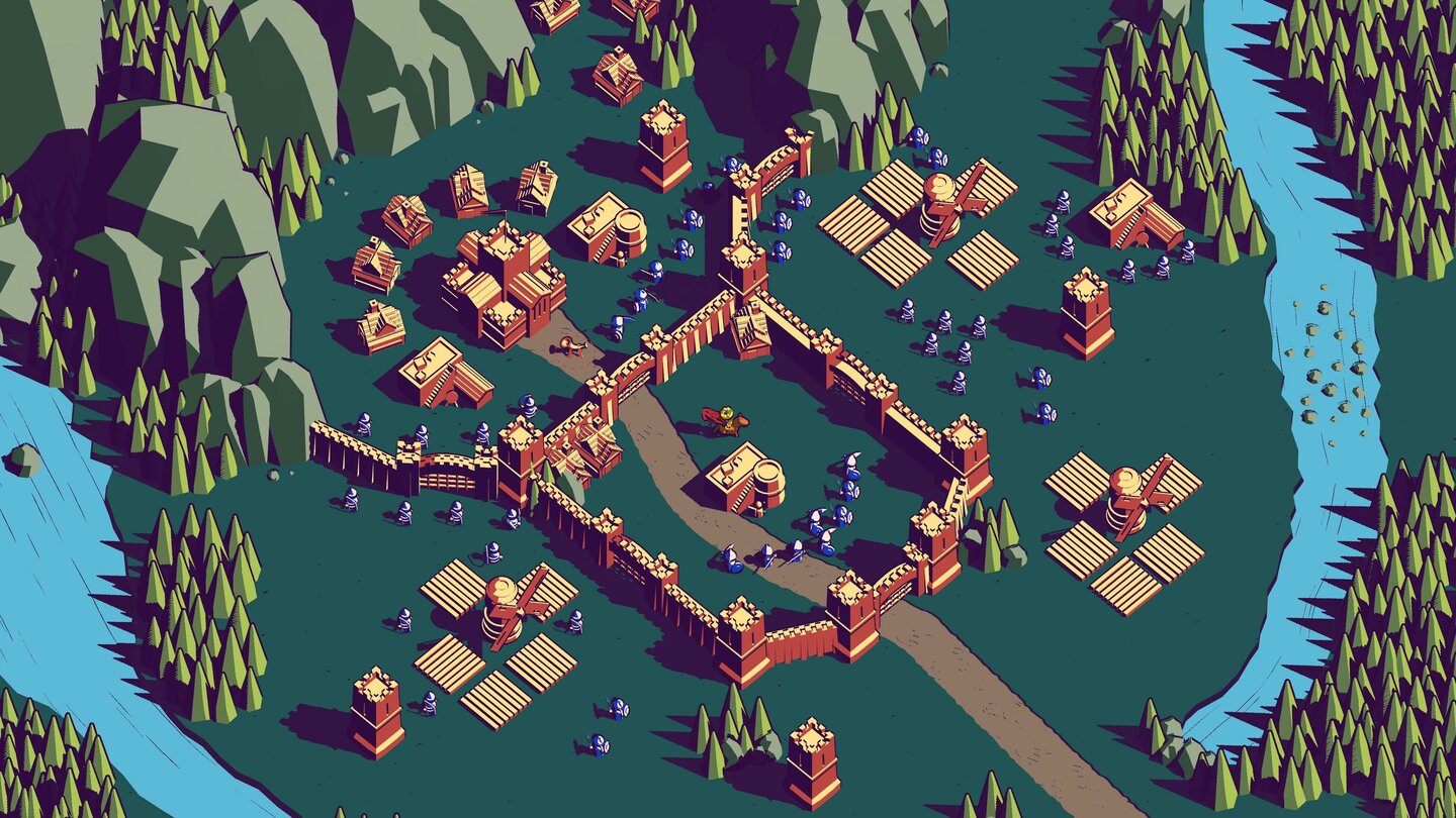 Im minimalistischen Strategiespiel Thronefall müsst ihr euer kleines Königreich aufbauen