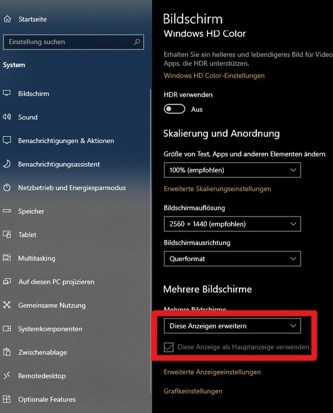 Windows Bildschirm 1 und 2 tauschen Wie macht man das?