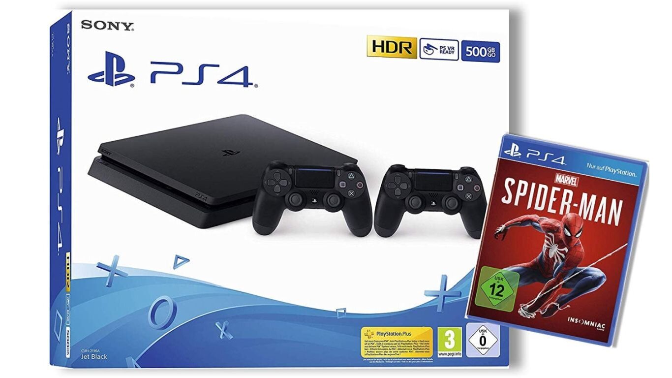 PlayStation4 - PlayStation@4  Slim  500GB  +スパイダーマン Playstation 4 Slim 1TB + Spider-Man nur 229€ - Nur heute bei