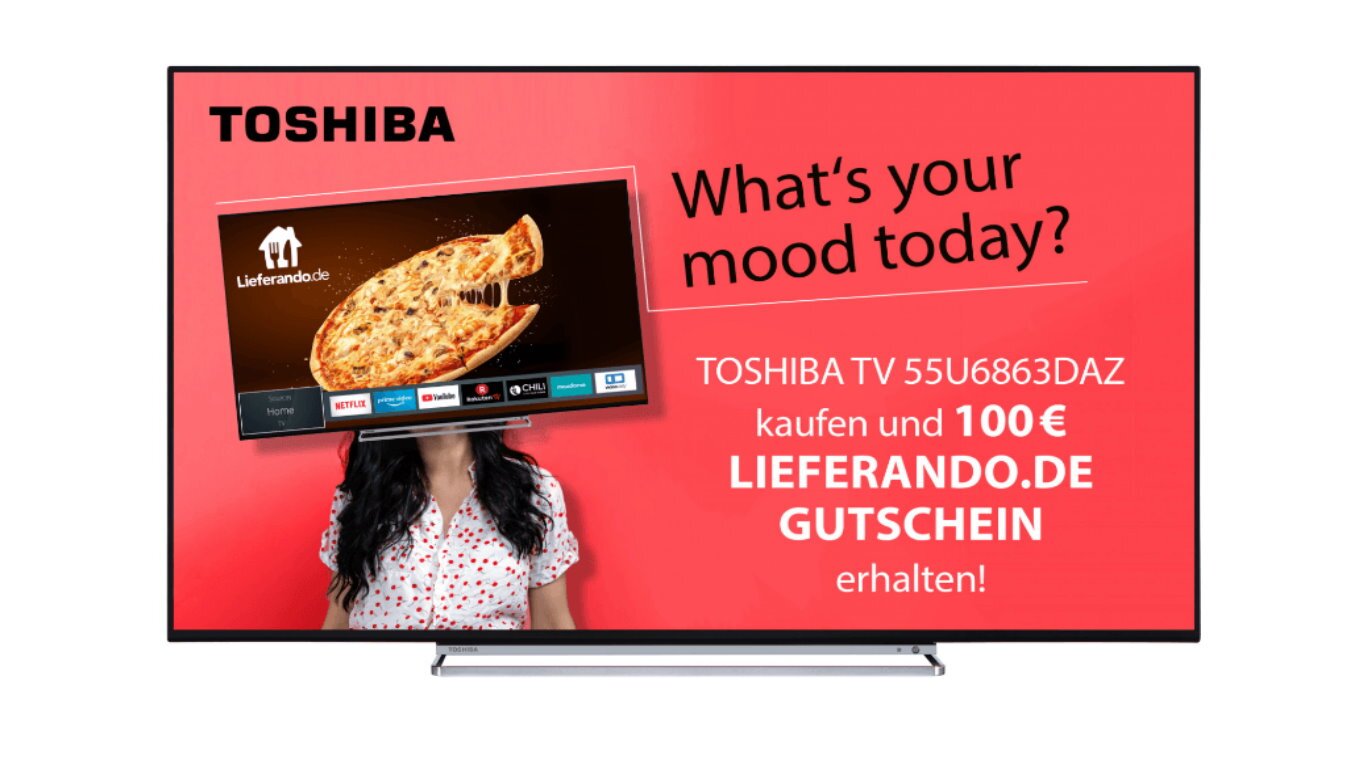 Toshiba 55 Zoll UHD TV und 100 Euro Lieferando-Gutschein bei Mediamarkt