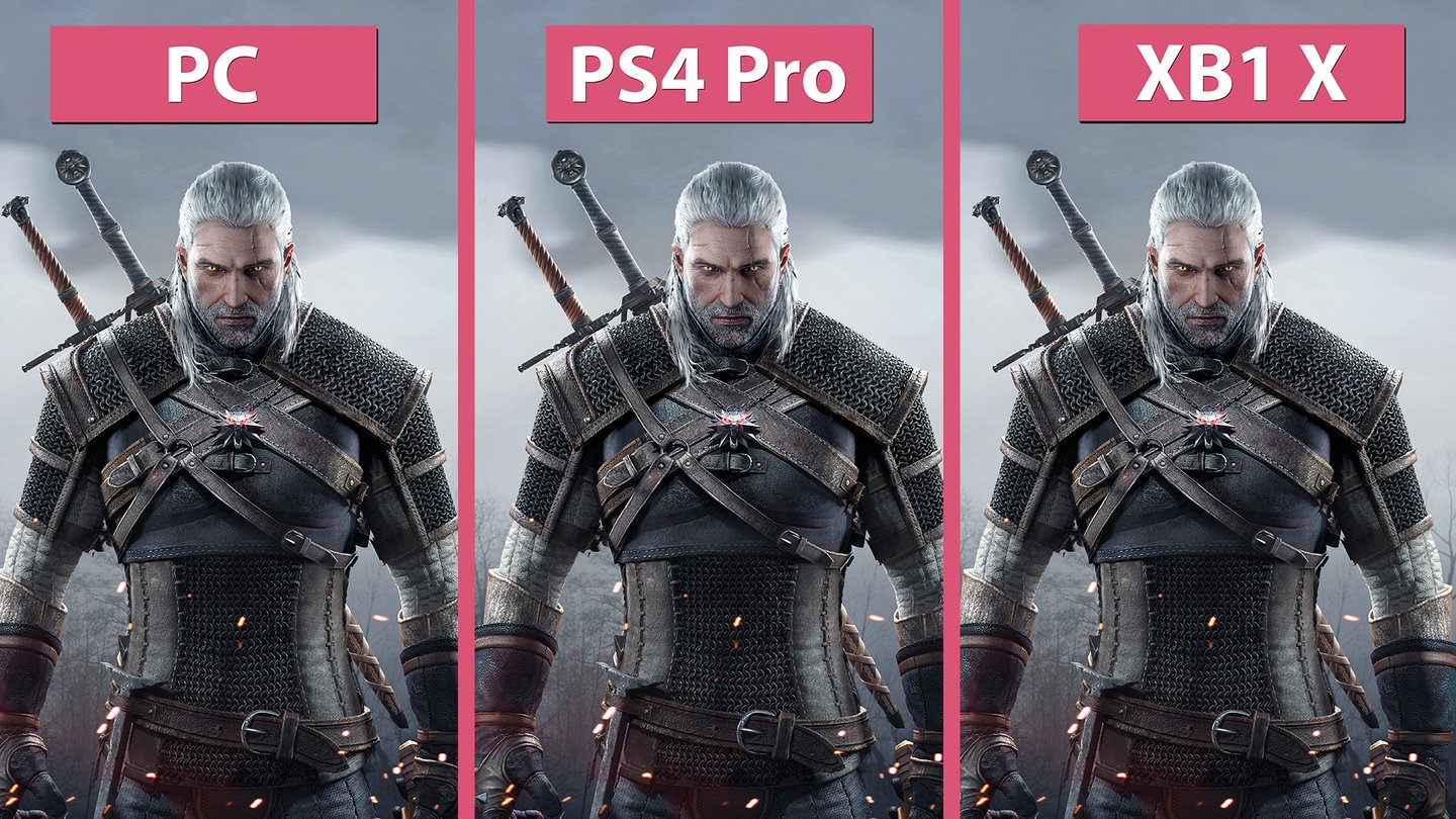 Witcher 3 - PC gegen PS4 Pro und Xbox One X im Grafikvergleich