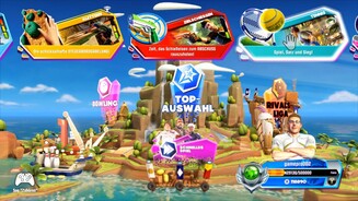 Kinect Sports RivalsIn diesem Menü wählen wir das nächste Event aus oder besuchen den inseleigenen Shop.