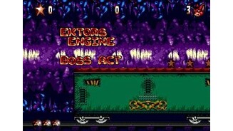 Side-scrolling train level begins...