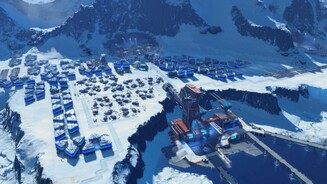 Anno 2205Weitläufige Fabriken und Bergbau bestimmen das Bild in der Arktis. In den Zeltsiedlungen leben lediglich ein paar Tausend Arbeiter. Nur hier können wir unter anderem das Metall Molybdän abbauen und zu Neuroimplantaten weiterverarbeiten, die wir bereits aber der zweiten Zivilisationsstufe für unsere verwöhnten Großstädter in der Gemäßigten Zone benötigen.