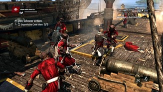 Assassins Creed 4: Black FlagHaben wir ein Schiff manövrierunfähig gemacht, können wir es kurzerhand entern und müssen die Besatzung ausschalten.