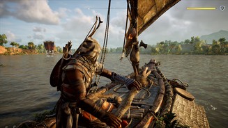 Assassins Creed: OriginsMit dem Boot überqueren wir den Nil im Nu, als Spielelement sind die Kanus aber selten wichtig.