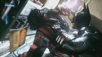 Batman: Arkham KnightDie Umgebungs-Takedowns sind äußerst schmerzhaft in Szene gesetzt.