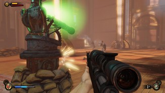 Bioshock Infinite (PC)So ein beherrschtes Raketengeschütz kann einen Kampf ganz schön simpel gestalten.