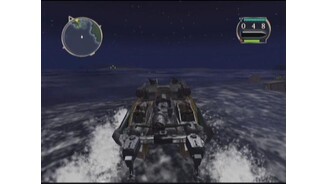 Choppy water at night.