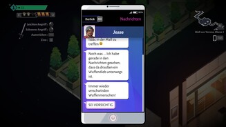 Über unser Handy hält Cousin Jesse uns auf dem laufenden, während wir parallel mit unseren potentiellen Partnern chatten und uns verabreden.