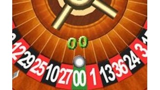The roulette stops at a double zero.