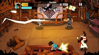Combo CrewSchick: die animierten Cel-Shading-Charaktere auf gezeichnetem Hintergrund.