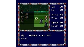 A battle in a green dungeon