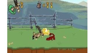 Headbutting the enemy is a good way to defeat it when you are a goat