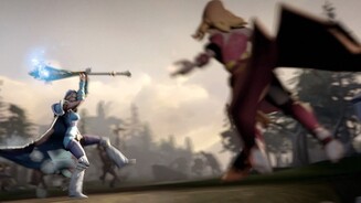 Dota 2 - Die Helden aus dem Gamescom-Trailer Mit der Eismagierin Rylai Crestfall (Crystal Maiden) ist auch Linas Gegenstück in Dota 2 vertreten. Das Bild zeigt die Beiden im Duell.