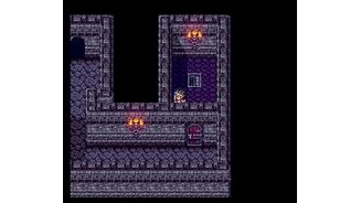 A purple dungeon. Cant unlock the door yet