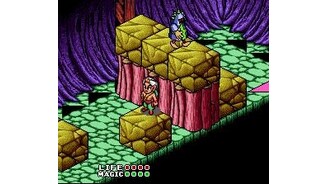 Unable to jump this gap, our hero wishes that he could push the blocks or jump higher