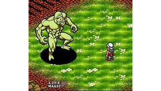 Fighting a monster on the overworld