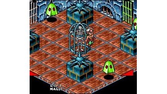 This skeleton is more than a decoration, you can jump on his cage