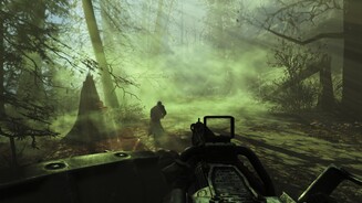 Fallout 4 - Far Harbor:
Unsere Sicht ist extrem eingeschränkt und überall um uns herum lauern Feinde. Spannend!