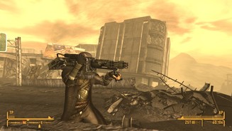 Fallout: New Vegas - Lonesome RoadFreunde schwerer Waffen kommen in Lonesome Road durchaus auf ihre Kosten, etwa durch das Schulter-MG.