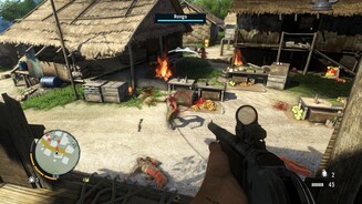 Far Cry 3Gelegentlich müssen wir NPCs beschützen, indem wir diverse Feindwellen abwehren.